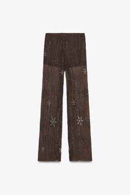 BEADED SEQUIN TROUSERS - Zara фото 7