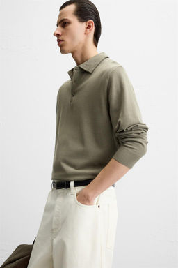 KNIT COTTON POLO SHIRT - Zara фото 7