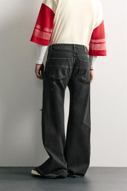 JEANS FLARE FIT COSTURAS / Negro - Zara фото 3