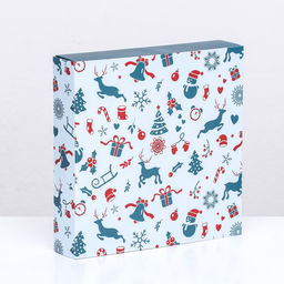 Коробка под 8 конфет и шоколад «С Новым годом!», 17.5×17.5×3.5 см