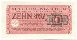 Банкнота 10 рейхсмарок 1944 года Германия (Вооруженные силы Германии)