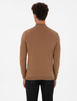 Camel Melanj Slim Fit Yar_m Bal_k__ Yaka Triko Kazak - Pierre cardin фото 5