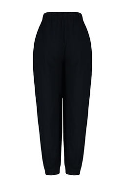 Plaj Giyim Siyah Dokuma Yuksek Bel Pantolon TBESS23PL00015