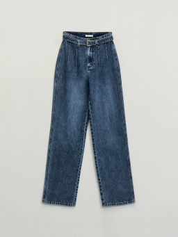 Джинсы straight с высокой посадкой с поясом / Zarina  фото 7