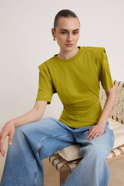 Siyah Duz Regular Bisiklet Yaka Standart Kol K?sa %100 Pamuk Orme T-Shirt TWOSS26TS00250 - Trendyolmilla фото 6