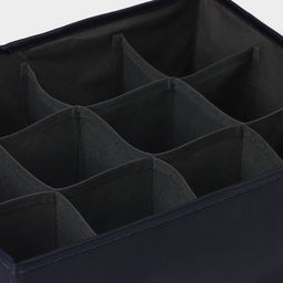 Органайзер для хранения белья LaDо́m, 12 ячеек, 32×24×12 см, графитовый