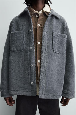 FAUX SHEARLING OVERSHIRT WITH POCKETS - Zara фото 5