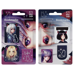 Закладки магнитные для книг 4шт. MESHU 80*130мм "Neko" (MS_55149)