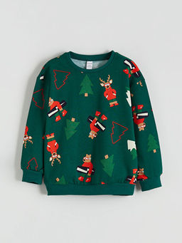 Y?lba?? Temal? Erkek ?ocuk Kal?n Sweatshirt