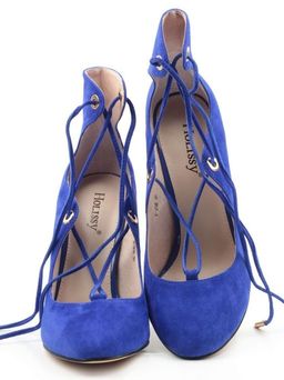 06-V-238 BLUE Туфли женские (натуральная замша) - Фабричный китай фото 14