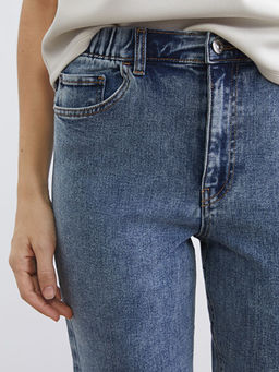 Beli Lastikli Slim Mom Kad?n Jean Pantolon