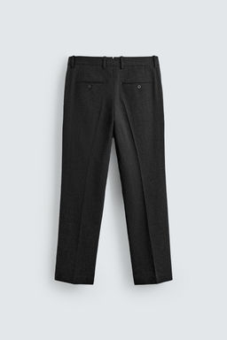 LIMITED EDITION COTTON - WOOL TEXTURED TROUSERS - Zara фото 5