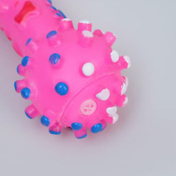 Игрушка пищащая Гантель малая для собак, 12,5 см, розовая - Пижон фото 4