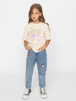 CRB wear/CWKG 63731-13-389 Футболка для девочки,бежевый меланж/Ex.Cherubino  фото 4