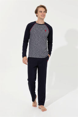 Erkek Lacivert Pijama Tak_m_ Sepette S_rpriz _ndirim