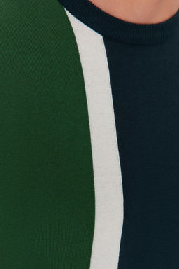 TRENDYOL MAN Gri Slim Fit Pamuklu Bisiklet Yaka Renk Bloklu Triko Kazak TMNAW21KZ0566 - Trendyolmilla фото 17