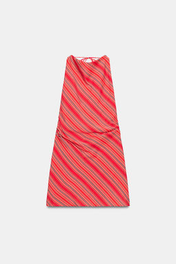 VESTIDO HALTER DRAPEADO RAYAS / Rojos - Zara фото 7