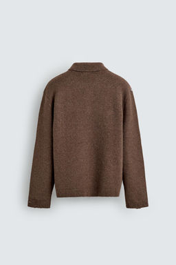 KNIT ARGYLE POLO SHIRT WITH RIPPED EFFECT - Zara фото 16