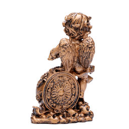 Часы настольные интерьерные «Ангел с книжкой», 12.5×23 см, циферблат d=6 см, от батарейки 1×ААА