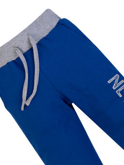 Брюки детские яркосиние с принтом