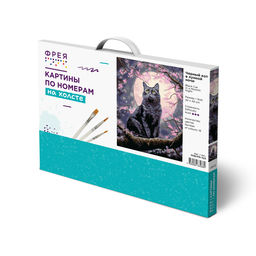 ФРЕЯ PNB/PM-323 Набор для раскрашивания по номерам 40 х 30 см Черный кот в лунной ночи