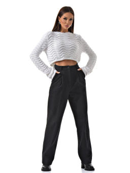 Теплые брюки из драпа c высокой посадкой - А+б коллекция фото 20