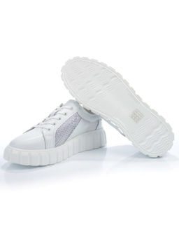 03-PDA93-1 WHITE Полуботинки спортивные женские (натуральная кожа, сетка) - No name фото 15