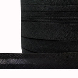 Косая бейка хлопок TBY арт.CB20 шир.20мм цв.F322 черный уп.132 м