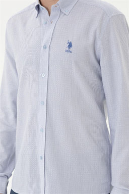 Мужская темно-синяя рубашка с длинным рукавом - U.s. polo assn фото 6