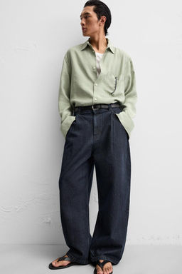 PLEATED WIDE-LEG JEANS - Zara фото 6