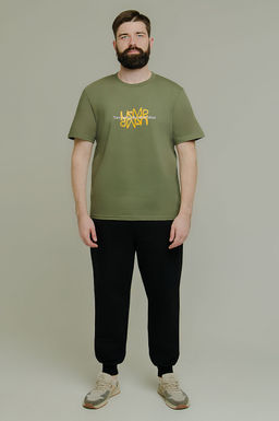 Арт. 613106  Комплект с брюками мужской 48-56 (5 шт) Цвет:верх-хаки,низ-черный