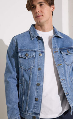 Куртка джинс P011-1336Rus middle blue