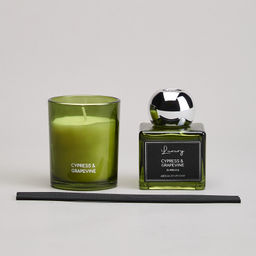 НАБОР АРОМАТИЧЕСКИЙ LUXURY СВЕЧА В СТАКАНЕ 6*7,5 СМ И ДИФФУЗОР 70 МЛ CYPRESS&GRAPEVINE - Lefard фото 3