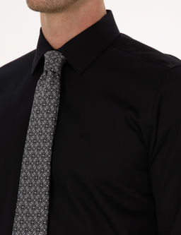 Siyah Slim Fit %100 Pamuk Klasik G_mlek