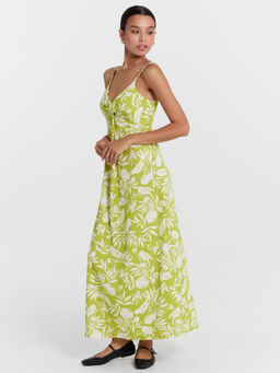 Сарафан женский в зеленом оттенке с птичками птицы на цитроне 152640 - Mark formelle фото 2