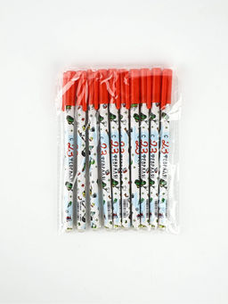 Цена за 10 шт. Ручка пластик пиши-стирай с колпачком "С 23 февраля!", синяя паста, гелевая 0,5 мм