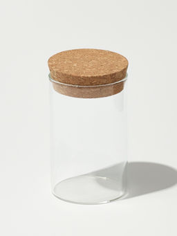 Банка для хранения, стеклянная, с крышкой пробкой, d=6.5×10×6.5 см, прозрачная