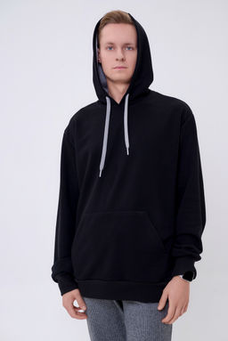 Худи мужское из футера 3-х нитки черный - Амадэль фото 8