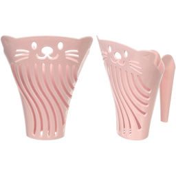 Цена за 3 шт. Совок - ковш для кошачьего туалета "ДОНКОТТИКО", цвет бежево-розовый, 17*12см (лейбл)