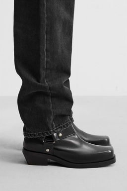 LEATHER HARNESS BOOTS - Zara фото 3