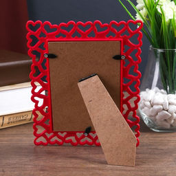 Фоторамка для фотографии 10×15 см «Сердца», пластик, малиновая, 20.8×16 см