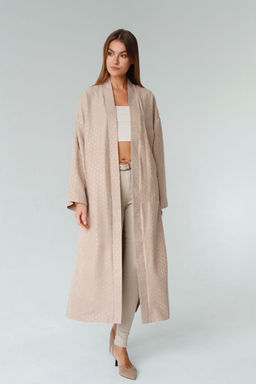 Кимоно длинное бежевое в горох - Martichelli фото 3