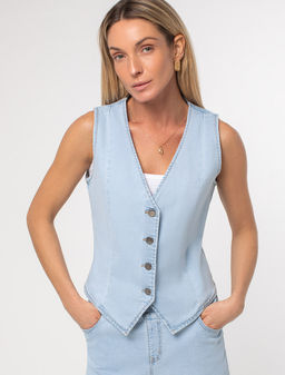 Жилет из эластичного денима - Vilatte фото 5