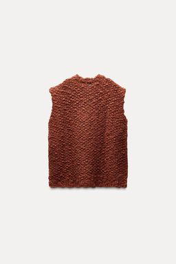 OVERSIZE TEXTURED KNIT VEST - Zara фото 6