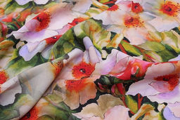 Штапель Премиум (Digital) Урсула цв.красный, ш.1.45м, вискоза-100%, 100гр/м.кв - Купава фото 5