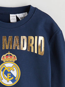 Bisiklet Yaka Real Madrid Bask?l? Erkek ?ocuk Sweatshirt