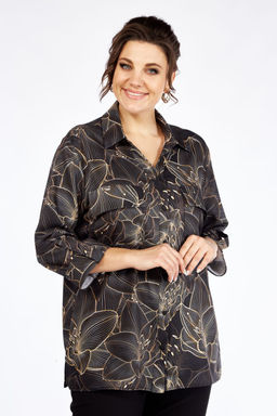 Блуза Элль стиль 2198а графит принт  фото 4