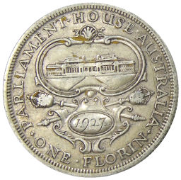 1 флорин 1927 года Австралия Открытие здания парламента в Канберре