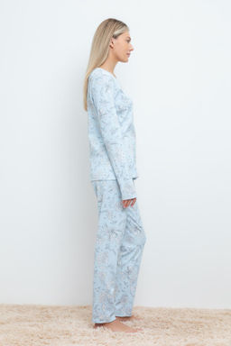 VERY NEAT _ Е 20095/голубое стекло,цветочный ажур пижама жен  фото 4