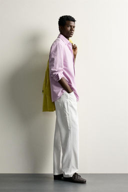 CAMISA REGULAR FIT RAYAS / Rosa pastel - Zara фото 3